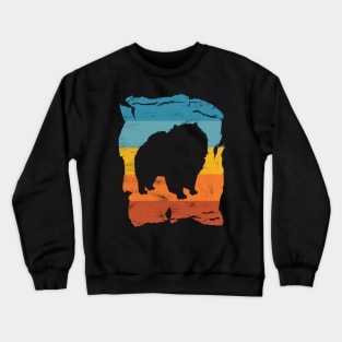 Chow Chow Distressed Vintage Retro Silhouette Crewneck Sweatshirt